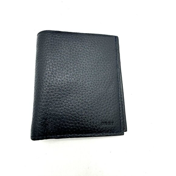 DKNY pebbled faux-leather foldable men's wallet cardcase RFID- Black/Dark navy - Picture 3 of 10